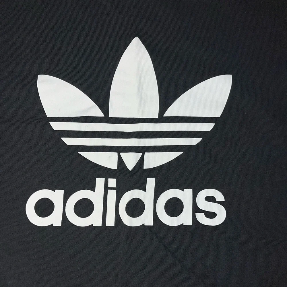 Adidas Black White Logo Short Sleeve Tee Shirt Men’s Medium EUC